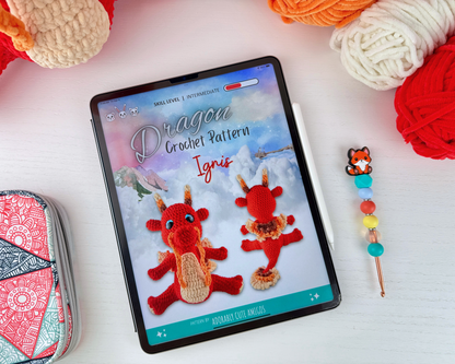 Fire Dragon Crochet Pattern | Amigurumi Digital Download PDF Tutorial | Ignis