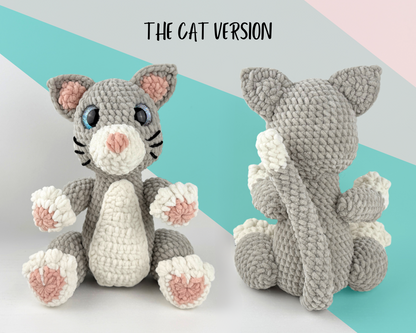 Amigos Crochet Pattern | Amigurumi Digital Download PDF Tutorial | Teddy Bear, Bunny and Cat