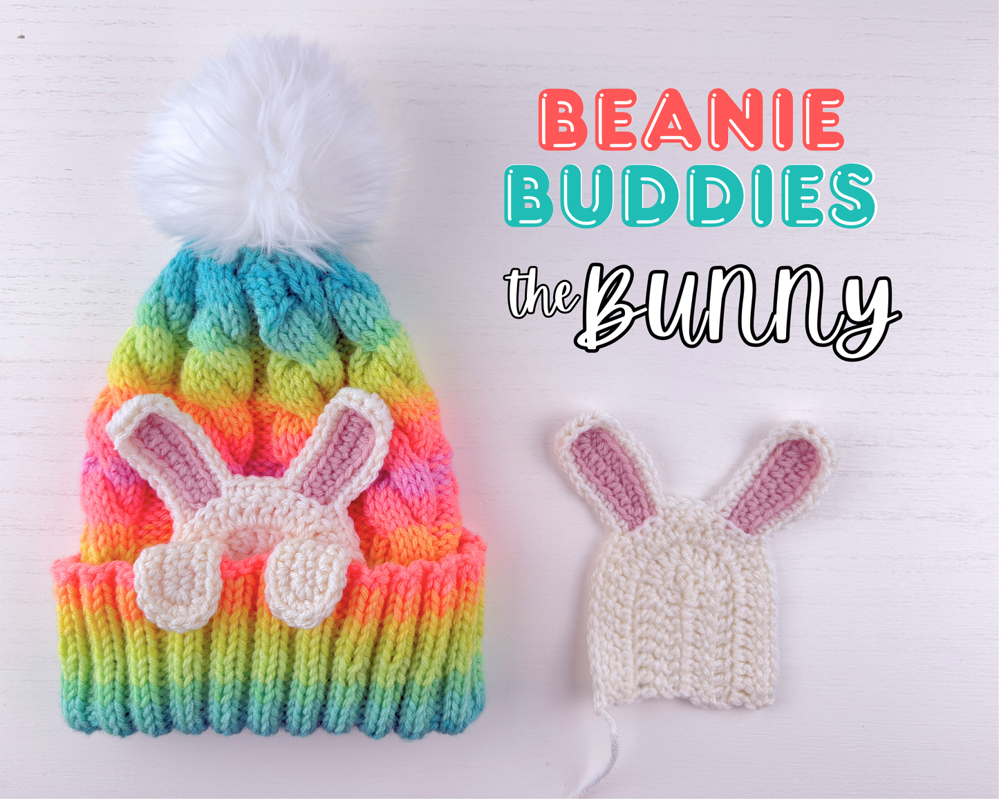 Beanie Buddies Animal Applique Crochet Pattern | Digital Download PDF | Bear, Kitty and Bunny