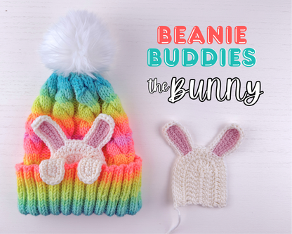 Beanie Buddies Animal Applique Crochet Pattern | Digital Download PDF | Bear, Kitty and Bunny