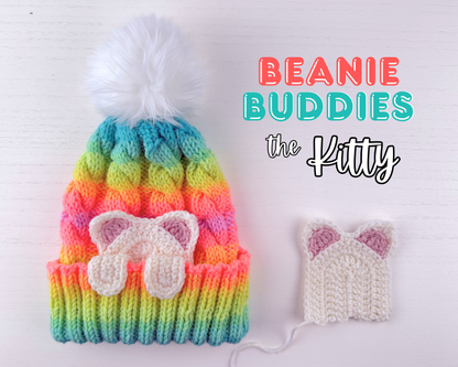 Beanie Buddies Animal Applique Crochet Pattern | Digital Download PDF | Bear, Kitty and Bunny