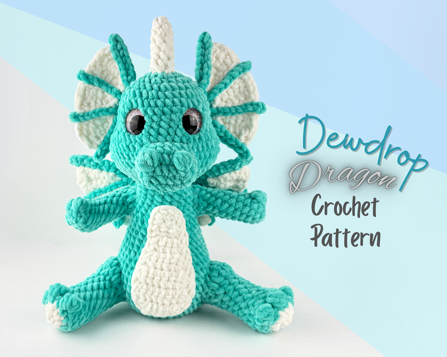 Water Dragon Crochet Pattern | Amigurumi Digital Download PDF Tutorial | Dewdrop