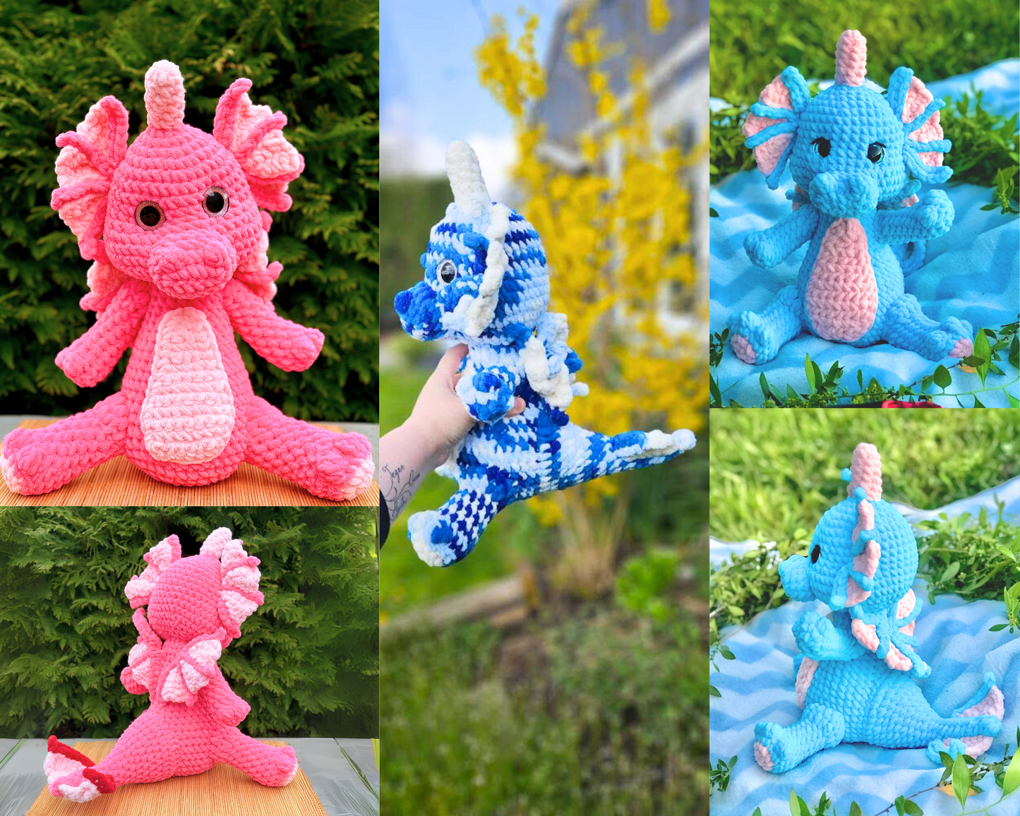 Water Dragon Crochet Pattern | Amigurumi Digital Download PDF Tutorial | Dewdrop