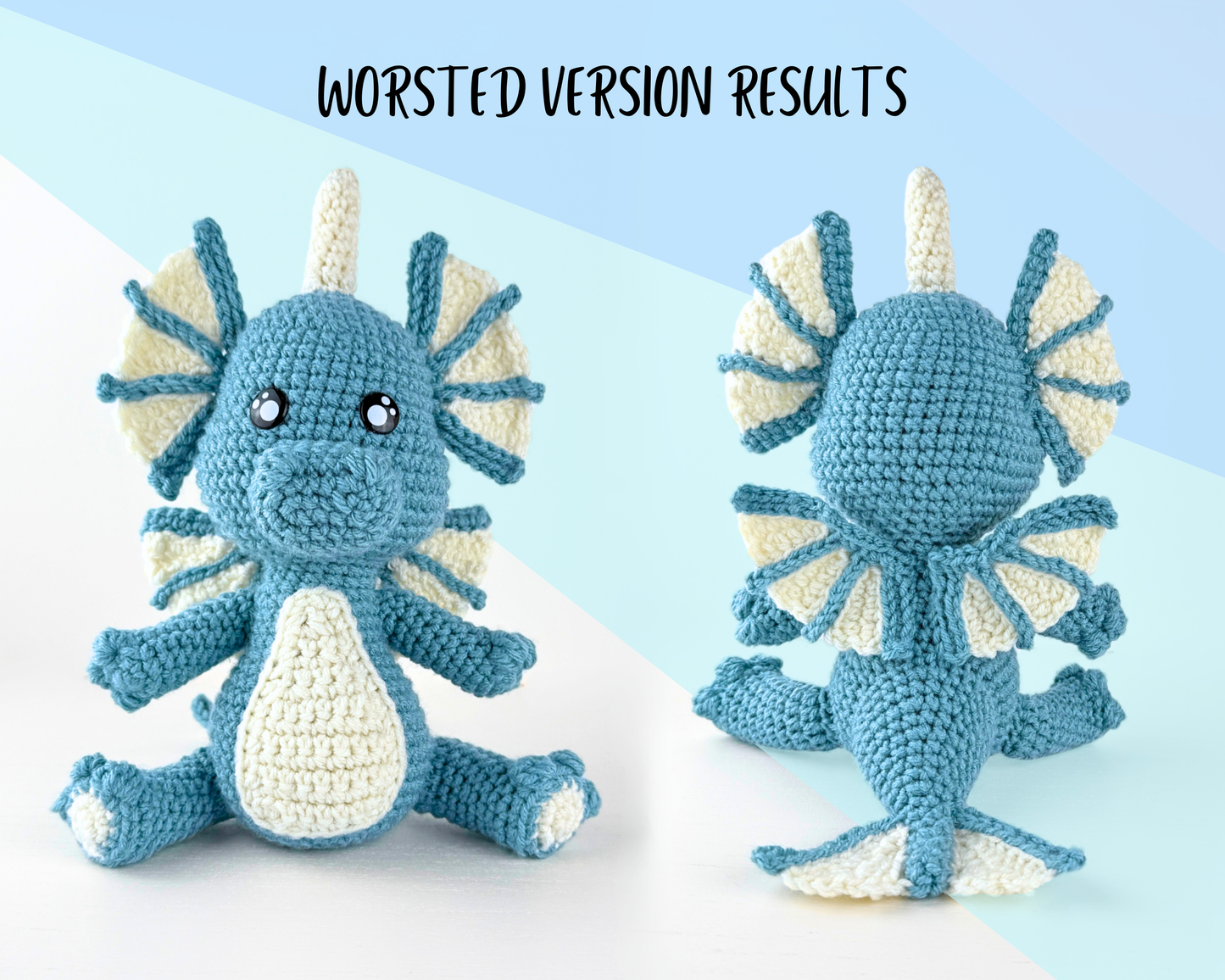 Water Dragon Crochet Pattern | Amigurumi Digital Download PDF Tutorial | Dewdrop