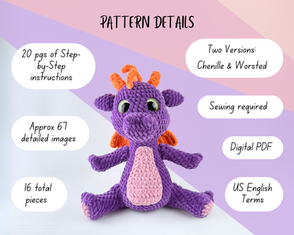 Fantasy Dragon Crochet Pattern | Amigurumi Digital Download PDF Tutorial | Dreamscale