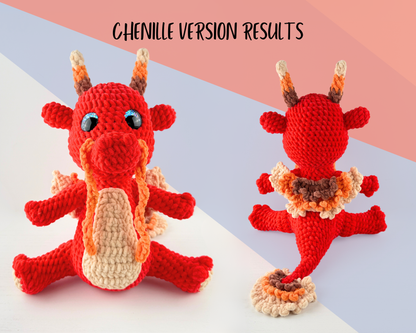 Fire Dragon Crochet Pattern | Amigurumi Digital Download PDF Tutorial | Ignis