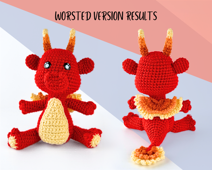 Fire Dragon Crochet Pattern | Amigurumi Digital Download PDF Tutorial | Ignis
