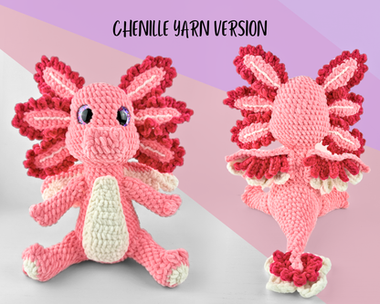 Axolotl Dragon Crochet Pattern | Amigurumi Digital Download PDF Tutorial | Rosalotl
