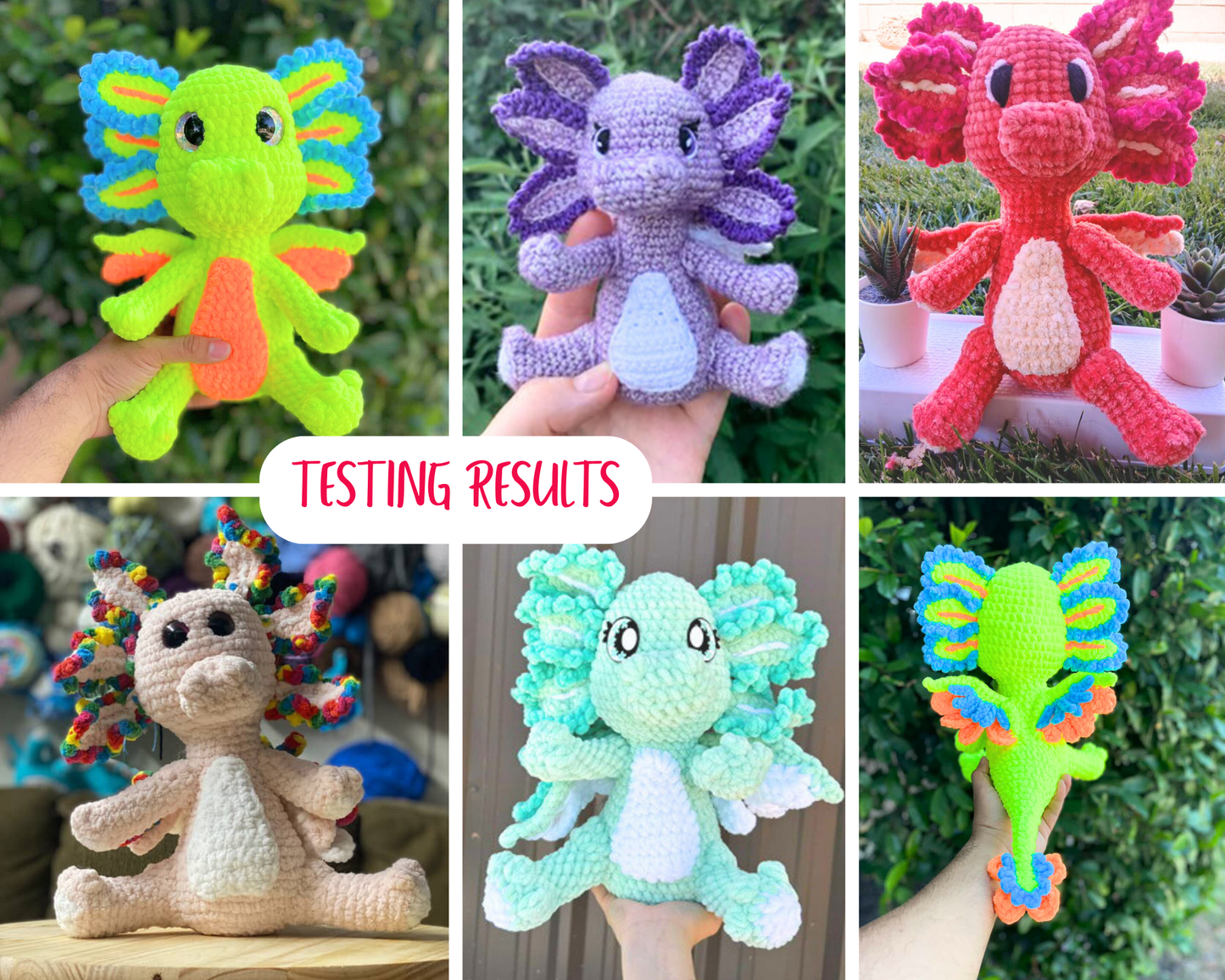 Axolotl Dragon Crochet Pattern | Amigurumi Digital Download PDF Tutorial | Rosalotl