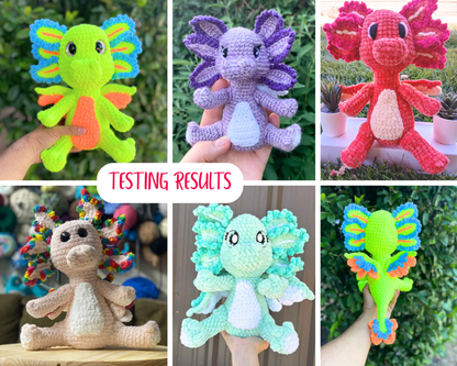 Axolotl Dragon Crochet Pattern | Amigurumi Digital Download PDF Tutorial | Rosalotl