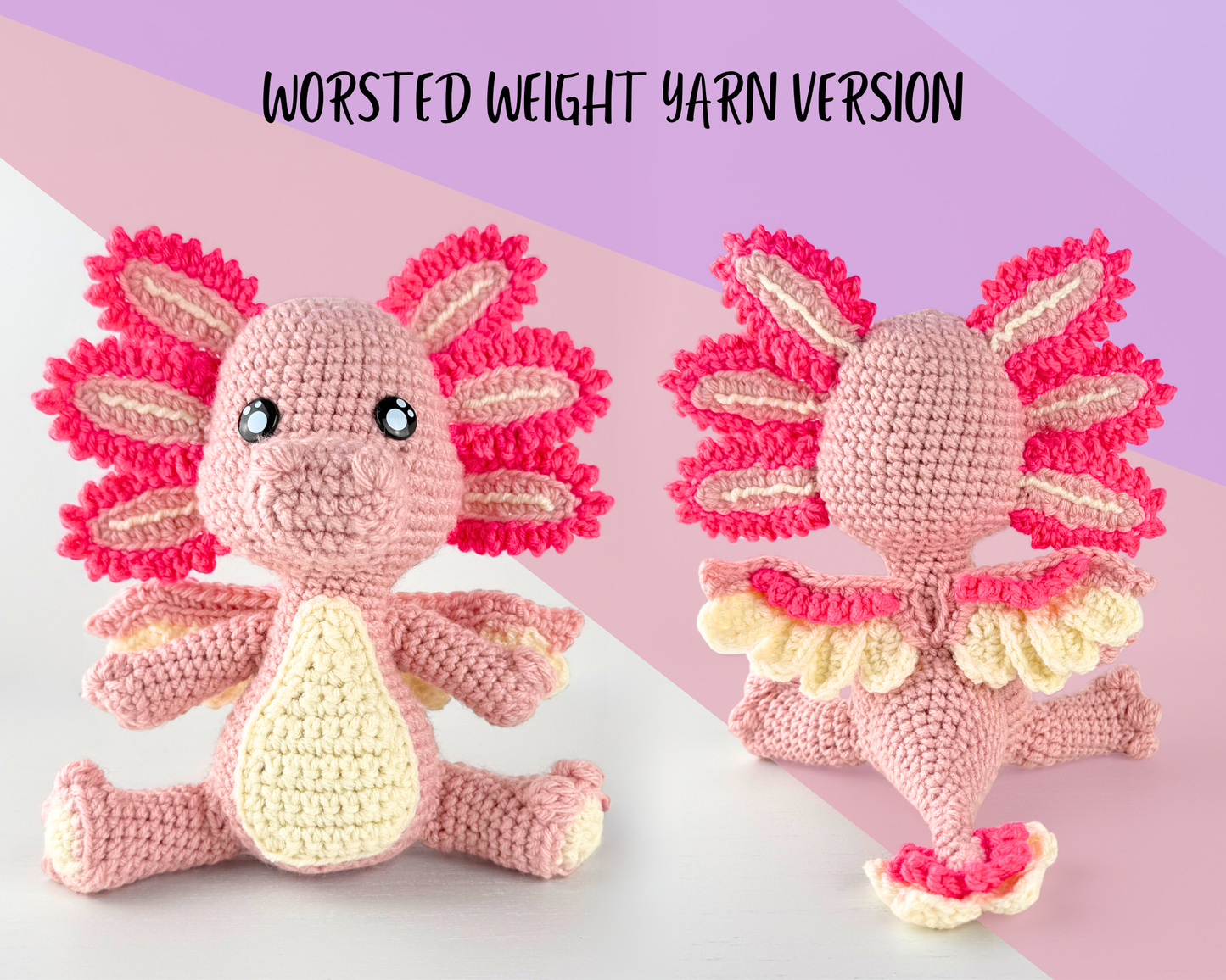 Axolotl Dragon Crochet Pattern | Amigurumi Digital Download PDF Tutorial | Rosalotl