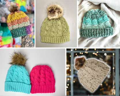 Twisted Cable Beanie Crochet Pattern | Winter Hat Tutorial PDF