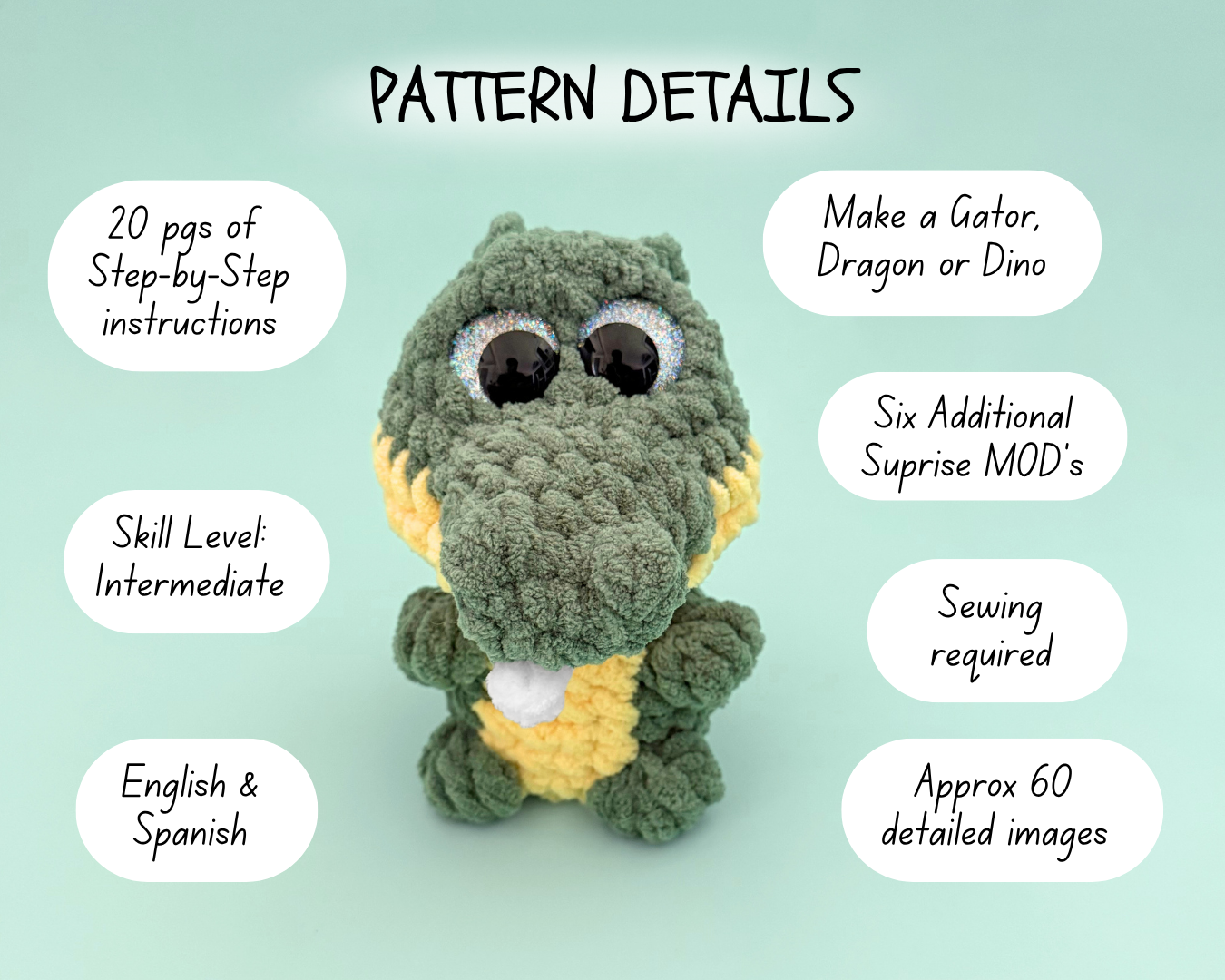 Willey the Reptile – Dinosaur, Dragon & Alligator Crochet Pattern