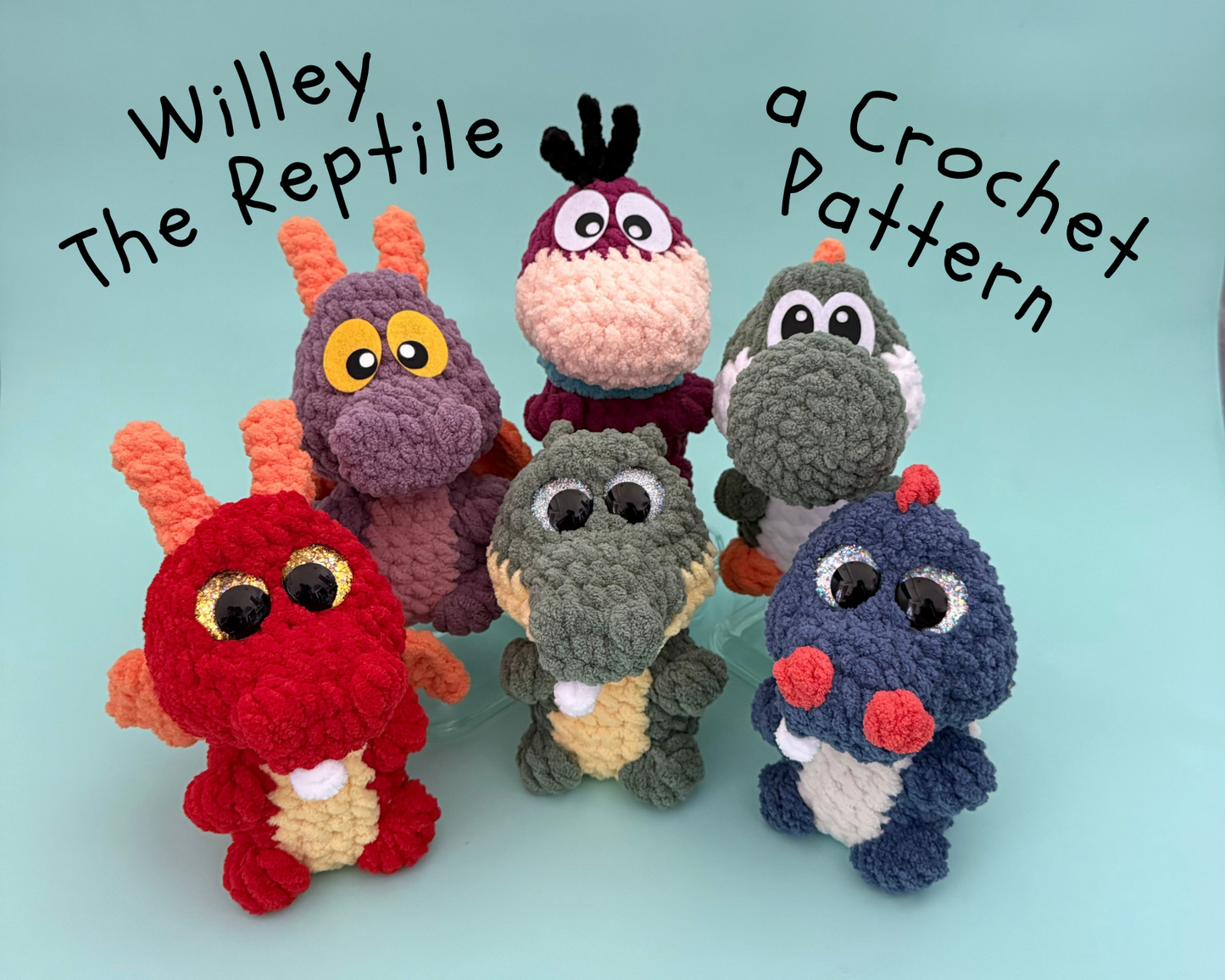 Willey The Reptile Crochet Pattern | Alligator, Dino or Dragon PDF