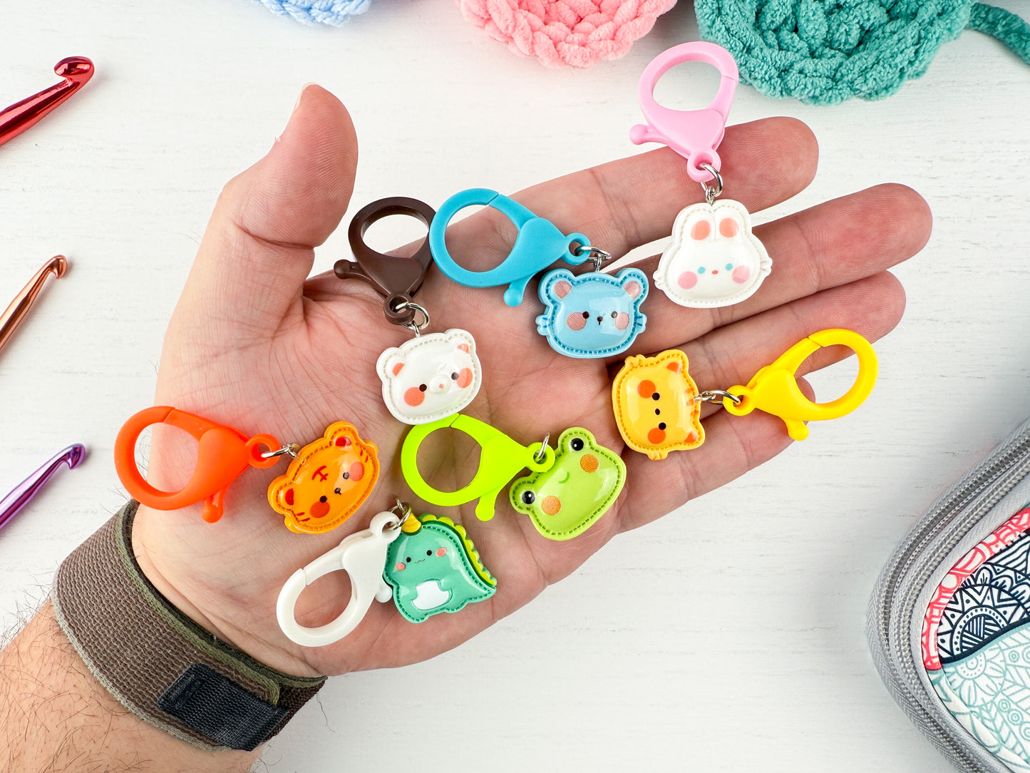 Custom Stitch Marker with Lobster Clasp | Pocket Animal Charm