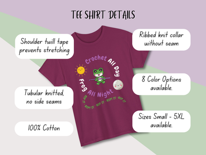 Kawaii Graphic Tee - Crochet all day, Frog all night