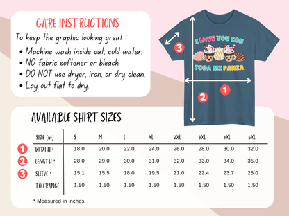 Kawaii Graphic Tee - I love you con toda mi Panza