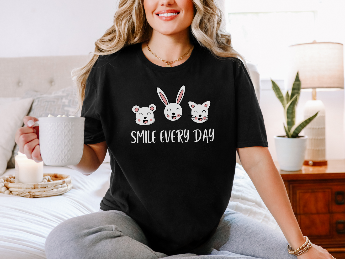Kawaii Graphic Tee - Smile Every Day
