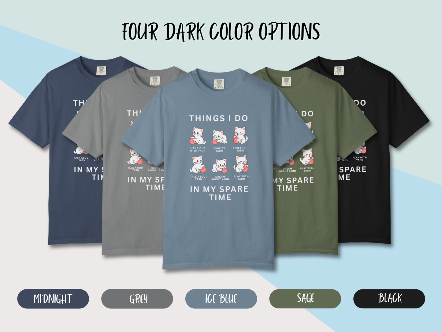 Funny Cute Cat Shirt | Spare Time Activities with Yarn Short Sleeve Tee