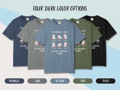 Funny Cute Cat Shirt | Spare Time Activities with Yarn Short Sleeve Tee