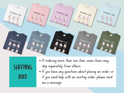 Funny Cute Cat Shirt | Spare Time Activities with Yarn Short Sleeve Tee