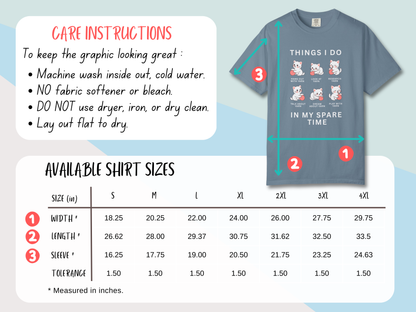 Funny Cute Cat Shirt | Spare Time Activities with Yarn Short Sleeve Tee