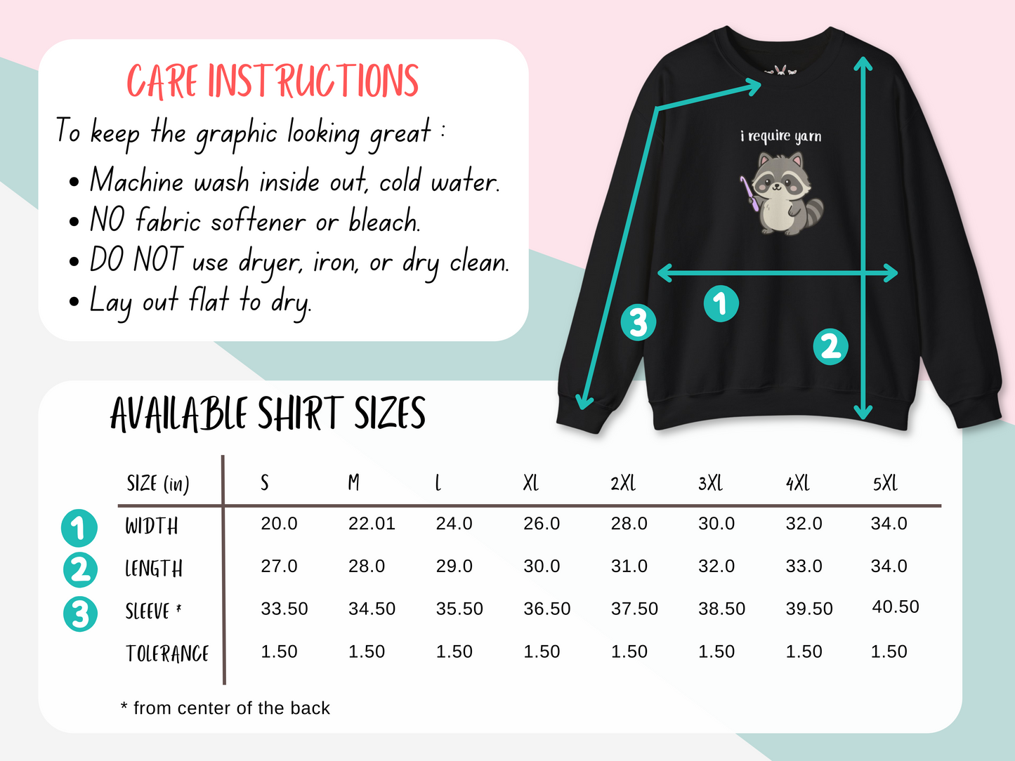 Require Yarn Sweatshirt | Cute Raccoon with Crochet Hook Funny Long Sleeve Crewneck Shirt