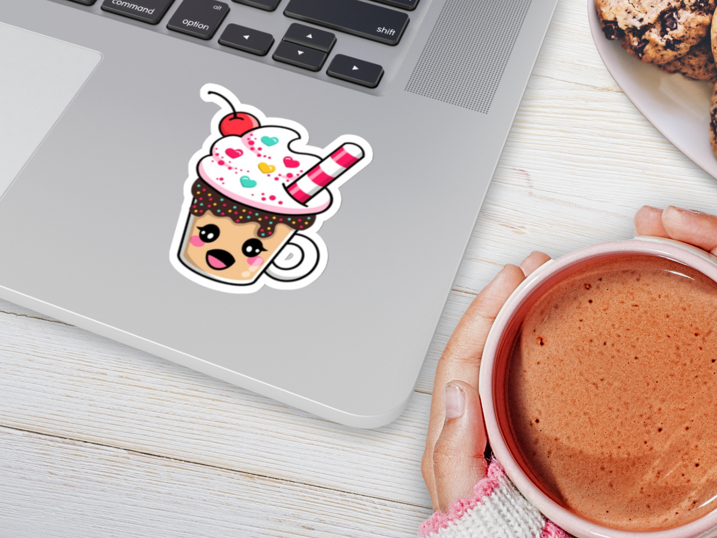 Kiss-Cut Stickers - Hot Chocolate with Cherry