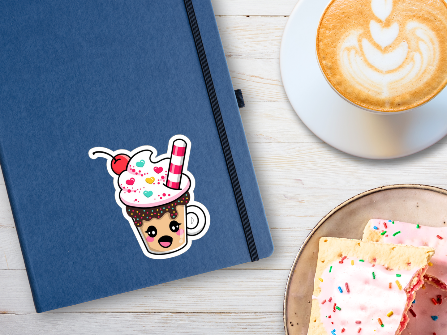 Kiss-Cut Stickers - Hot Chocolate with Cherry