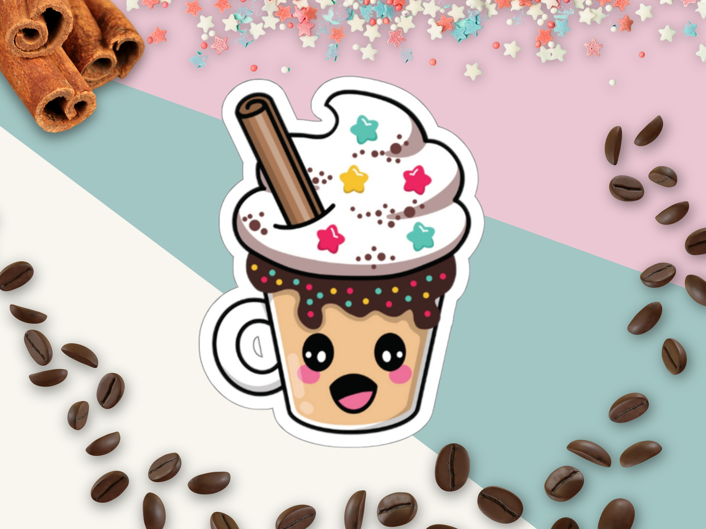 Kiss-Cute Stickers - Hot Chocolate with Cinnamon