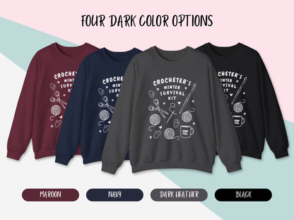Funny Crochet Sweatshirt | Crocheter's Winter Survival Kit Sweater