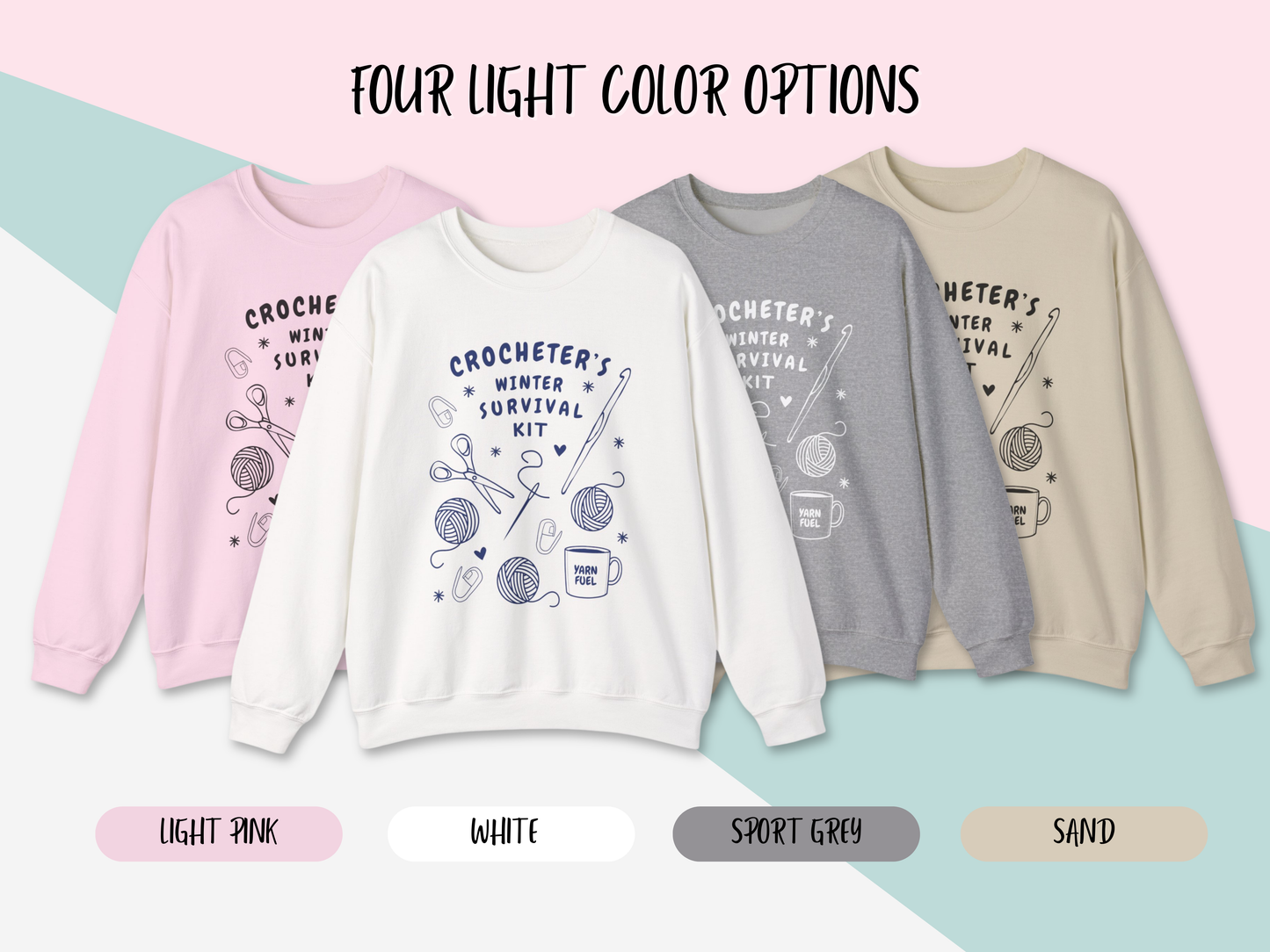 Funny Crochet Sweatshirt | Crocheter's Winter Survival Kit Sweater