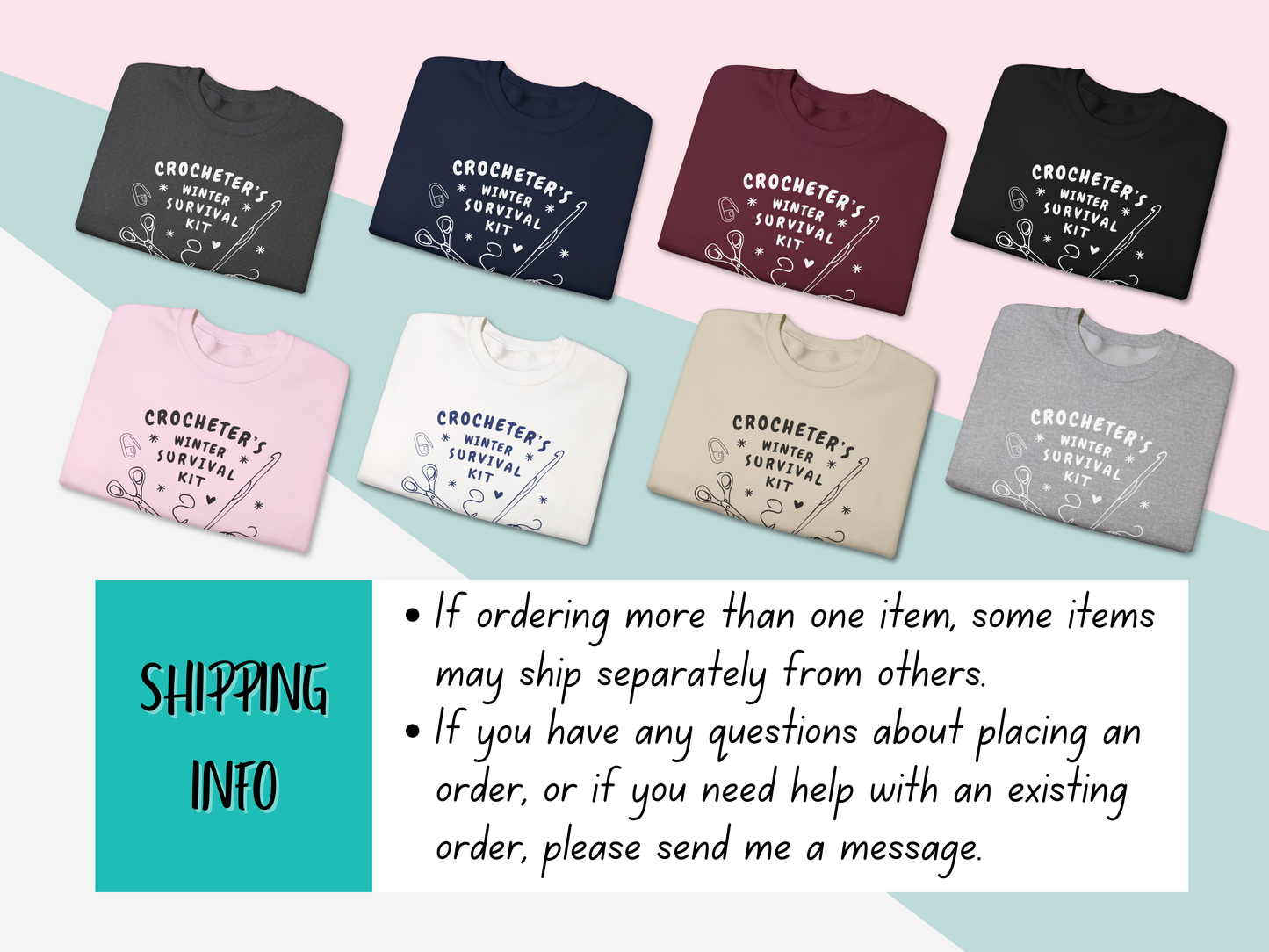 Funny Crochet Sweatshirt | Crocheter's Winter Survival Kit Sweater