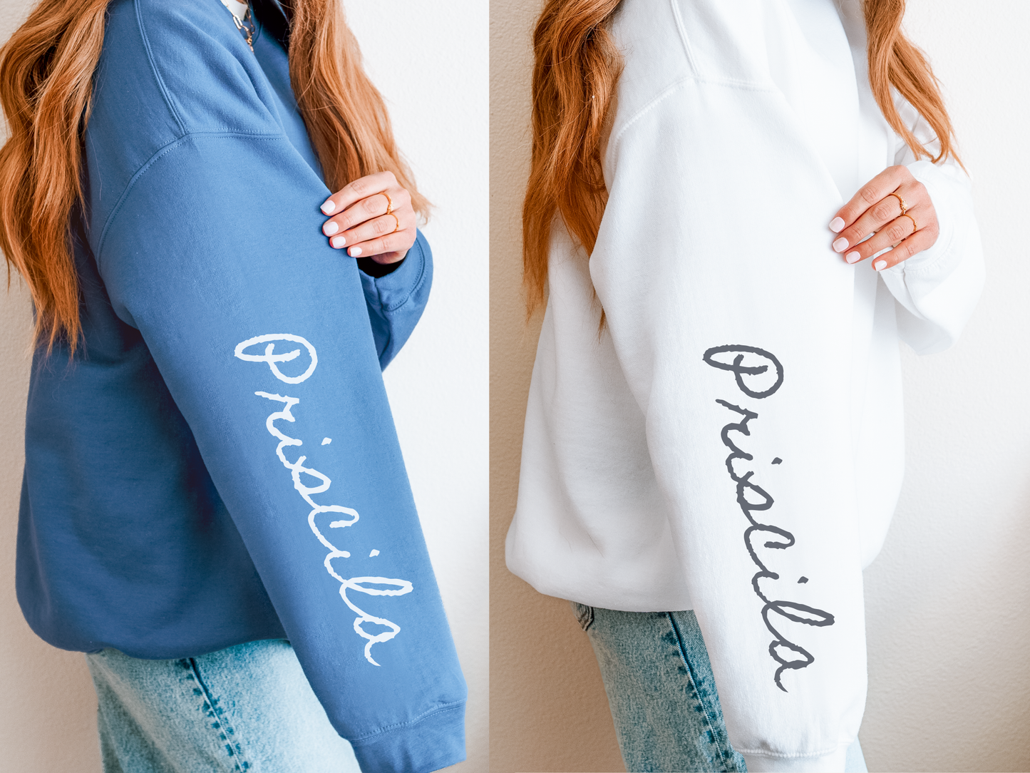 Personalized Pink Bow on Yarn Sweatshirt | Coquette  Graphic Sweater | Custom Sleeve Text