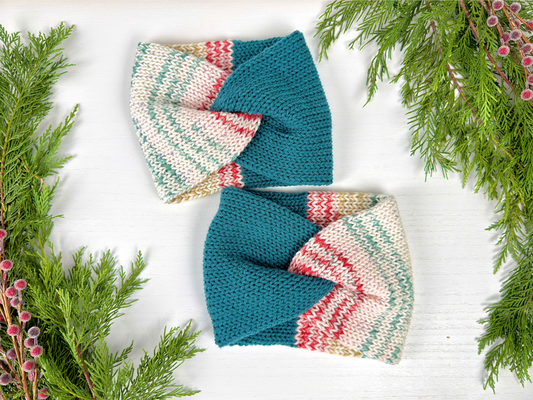 Twisted Knit Headband | Knitted Ear warmer | Teal Winter Head Wrap