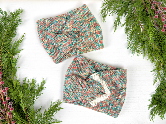 Twisted Knit Headband | Knitted Ear warmer | Multicolored Winter Head Wrap