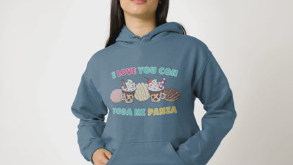 Kawaii Graphic Hoodie - I love you con toda mi Panza